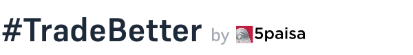 Text logo of Trade Better by 5paisa with a white background